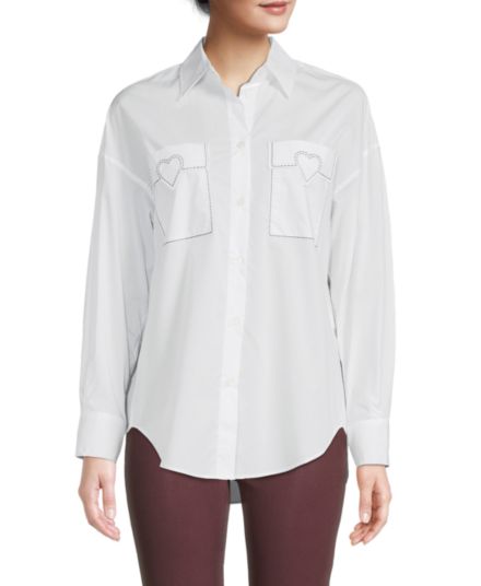 Рубашка на пуговицах с карманом в форме сердца LOVE Moschino