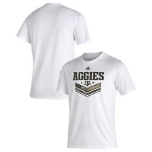 Белая мужская футболка adidas Texas A&M Aggies Salute To Service Creator Adidas