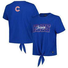 Женская футболка The Wild Collective Royal Chicago Cubs с закручивающейся передней частью The Wild Collective