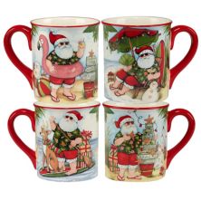 Certified International Set of 4 Santa's Wish Mugs Certified International