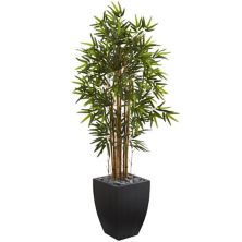 nearly natural 5-ft. Bamboo Artificial Tree in Black Wash Planter NEARLY NATURAL