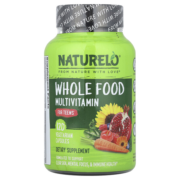 Whole Food Multivitamin for Teens, 120 Vegetarian Capsules (Вегетарианские капсулы) NATURELO