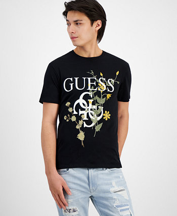 Мужская футболка с цветочным логотипом GUESS