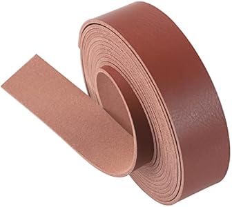 Picheng Leather Strap 1 Inch Wide 100 Inches Long, Leather Strips for DIY Craft Projects,Leather Belt Strap for Pet Collars, Traction Ropes,Tooling (Apricot) Picheng