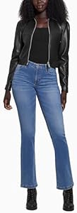 GUESS Women's Fancy Zipped Faux Leather Jacket Guess