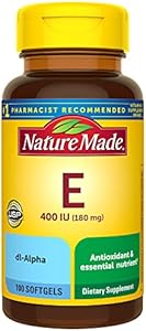 Nature Made dl-Alpha Vitamin E 400 IU Softgels (Мягкие капсулы) 100 ea (Pack of 4) Nature Made