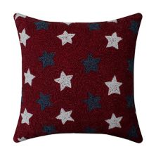Americana Red, White, & Blue Beaded Star Throw Pillow Americana