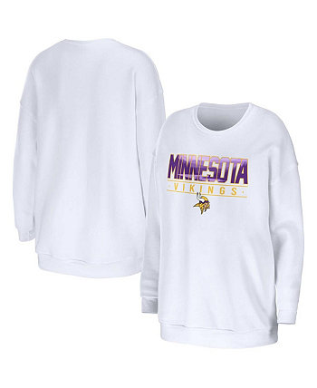 Women's White Minnesota Vikings Domestic Pullover Sweatshirt WEAR by Erin Andrews