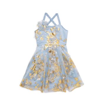 Маленькая девочка & amp; Платье для девочки с цветочной аппликацией из органзы Marchesa Notte Mini
