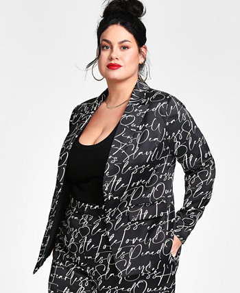 Модный пиджак больших размеров с заостренными лацканами и манжетами на пуговицах Nina Parker
