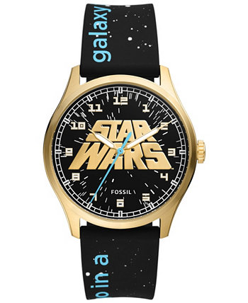 Часы унисекс, специальная серия, черные силиконовые часы с тремя стрелками «Звездные войны», 42 мм Fossil