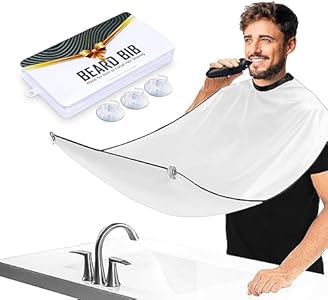 Beard Bib Apron, Beard Hair Catcher Waterproof Non-Stick Grooming Cloth, Shaving & Trimming & Beard Hair Catcher, with 3 Suction Cups, Best Gifts for Men, Christmas Gifts Leaflai