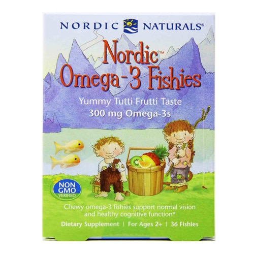 Omega-3 Fishies Tutti Frutti - 300 мг Омега-3 - 36 жевательных мармеладок - Nordic Naturals Nordic Naturals