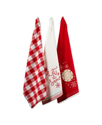 Santa Chef Clause Kitchen, посудное полотенце Let It Snow, набор из 3 шт. Design Imports