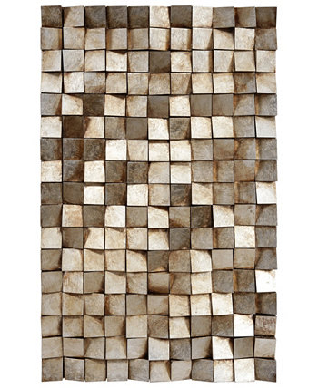 Стенная скульптура из прочных деревянных блоков "Текстурированная 1", расписанная металлическими руками - 48 "x 30" Empire Art Direct