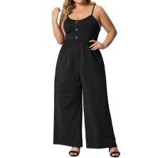Plus Size Overall for Women Camisole Sleeveless Rompers Jumpsuits with Pockets 2023 Agnes Orinda