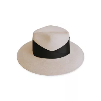 Гардения из плетеной соломенной шляпы Fedora FREYA