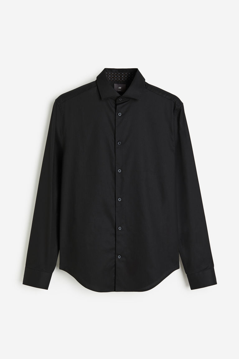 Рубашка Slim Fit из хлопка премиум-класса H&M