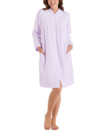 Women's Embroidered Fleece Short Robe Miss Elaine