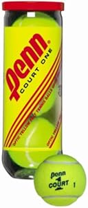 Penn Court 1 Recreational Tennis Balls - Regular Duty Felt Pressurized Tennis Balls - 1 Can, 3 Balls Penn