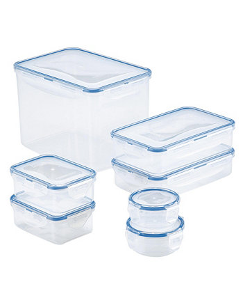 Easy Essentials прямоугольный, 14 предметов. Набор контейнеров для хранения пищевых продуктов Lock & Lock