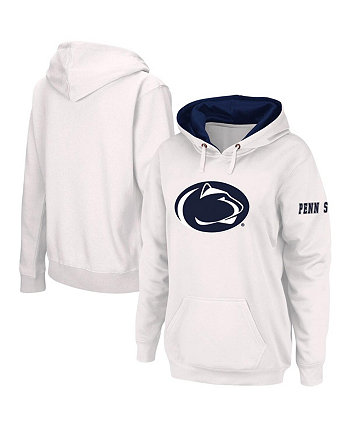 Женский белый пуловер с капюшоном и большим логотипом Penn State Nittany Lions Team Stadium Athletic