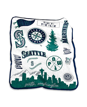 Плюшевое плед Seattle Mariners Native Raschel размером 50 x 60 дюймов Logo Brand