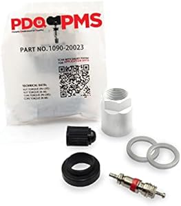 Wheel Accessories Parts TPMS Service Kits | 12 Pack | Grommet Nut 2 Washers Core Cap | Fits BMW | Land Rover | Mercedes Equivalent to 1090 | 20023 | Used for OE Sensors 36106856227 | 36118378682 Wheel Accessories Parts