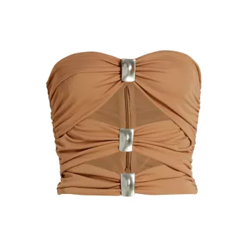 Ronny Cut-Out Strapless Crop Top Ronny Kobo
