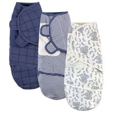 Touched by Nature Baby Boy Organic Cotton Swaddle Wraps, Elephant Touched by Nature