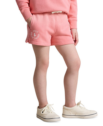Хлопковые махровые шорты с логотипом Big Pony для малышей и маленьких девочек Polo Ralph Lauren