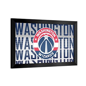 Настенный барный зеркальный логотип Washington Wizards, 38 см x 66 см, стеклянный фасад, тонкая рамка Trademark Gameroom