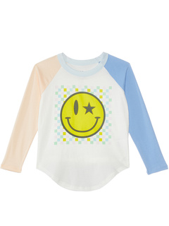 Клетчатая футболка со смайликом реглан (для малышей/маленьких детей) Chaser