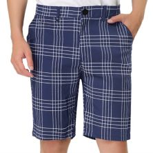 Men's Summer Plaid Shorts Regular Fit Business Chino Short Pants Lars Amadeus