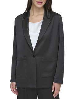 Атласный пиджак с длинными рукавами и двумя карманами DKNY