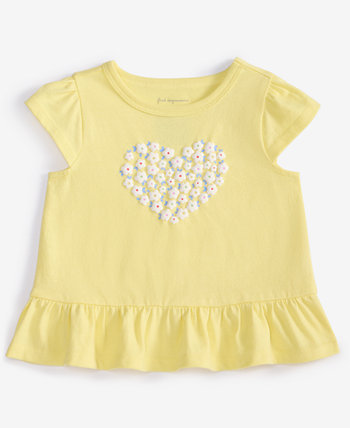 Baby Girls Flower Heart T-Shirt, Exclusively at Macy's First Impressions