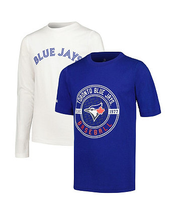 Комбинированный комплект футболок с белой футболкой Big Boys Royal Toronto Blue Jays Stitches