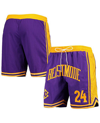Мужские фиолетово-золотые баскетбольные шорты Beast Mode 24 New Jersey Sets