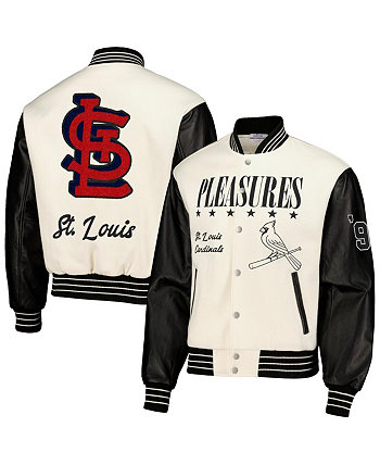 Мужская белая университетская куртка на пуговицах St. Louis Cardinals PLEASURES