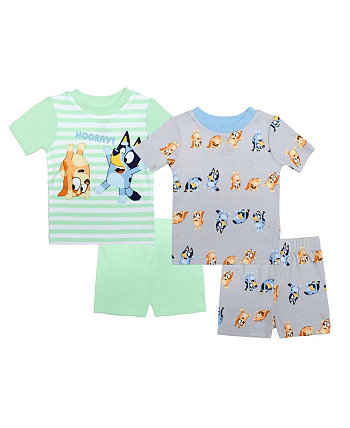 Toddler Boys Short Pajama Set, 4 Pc Bluey