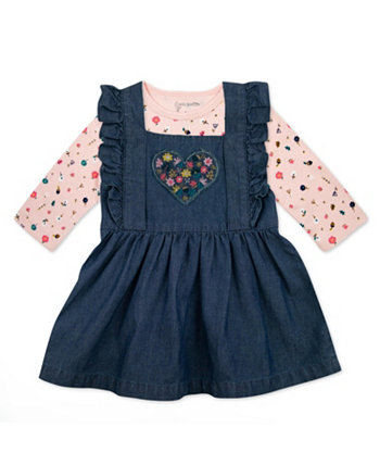 Baby Girls Chambray Bodysuit and Jumper, 2 Piece Set Mac & Moon