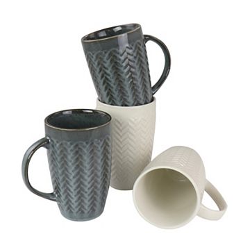 Gibson Home 22 Oz Stoneware Mug Set Gibson Home