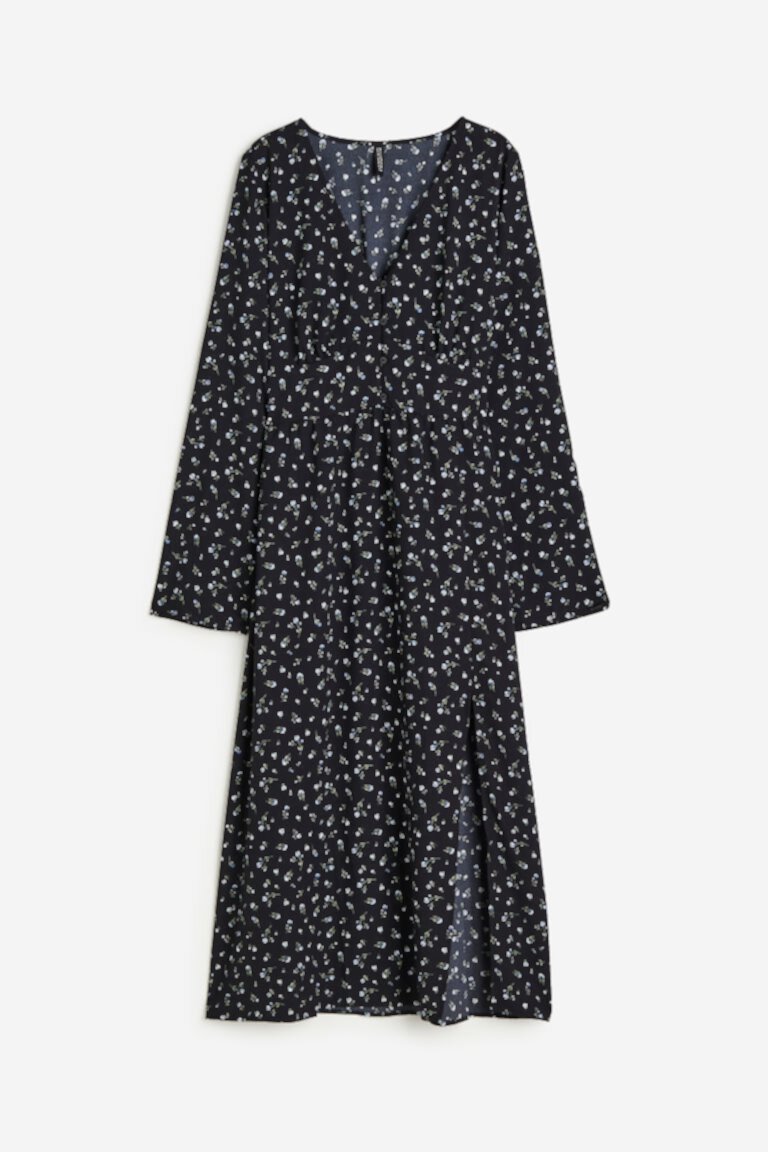 Платье из крепа с пуговицами спереди H&M