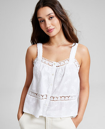 Women's Woven Crochet Tank Top, Created for Macy's And Now This