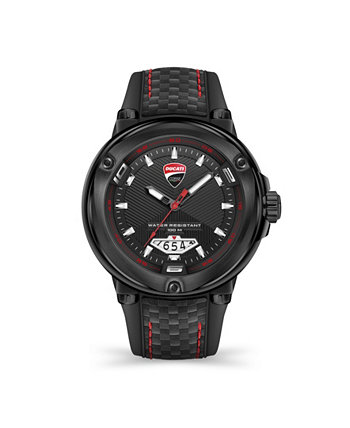 Мужские наручные часы Partenza с черным силиконовым ремешком 49 мм Ducati Corse