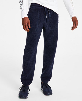 Мужские брюки-джоггеры из шерпы с практичными карманами спереди Armani