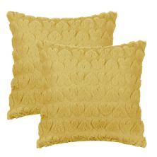 Printed Decorative Faux Fur Heart Pattern Soft Pillow Covers 2 Pcs 18&#34; X 18&#34; Unique Bargains
