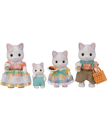 Latte Cat Family, набор из 4 коллекционных фигурок кукол Calico Critters