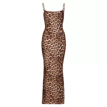 Платье макси с леопардовым принтом Good American