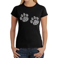 Women's Word Art T-Shirt - Meow Cat Prints LA Pop Art
